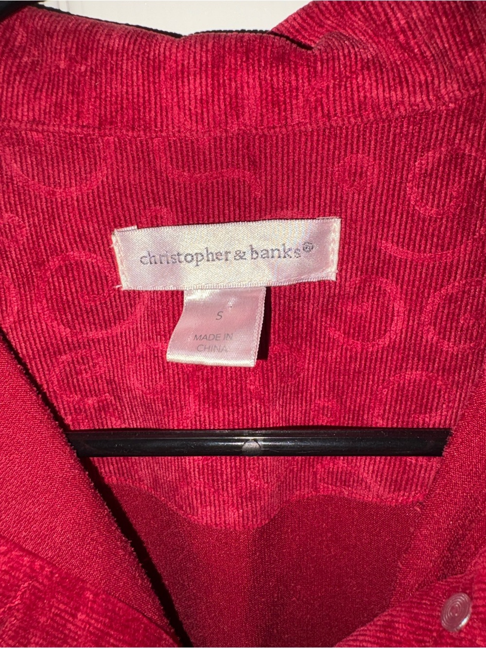 Christopher & Banks Red Corduroy Button-Front Blazer - Picture 3 of 3